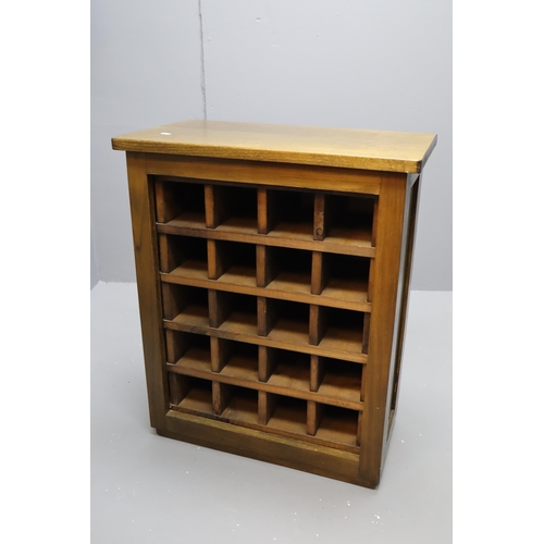 435 - Heavy Wooden 20 Bottle Wine Cabinet. 65cm Wide x 78cm Tall and 36cm Deep