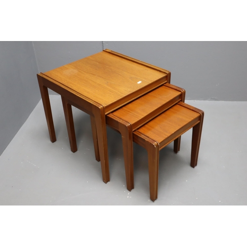 438 - A Nest of Three Remploy 1970's Teak Tables, Approx 19.5