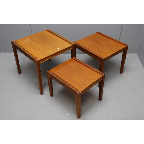 438 - A Nest of Three Remploy 1970's Teak Tables, Approx 19.5