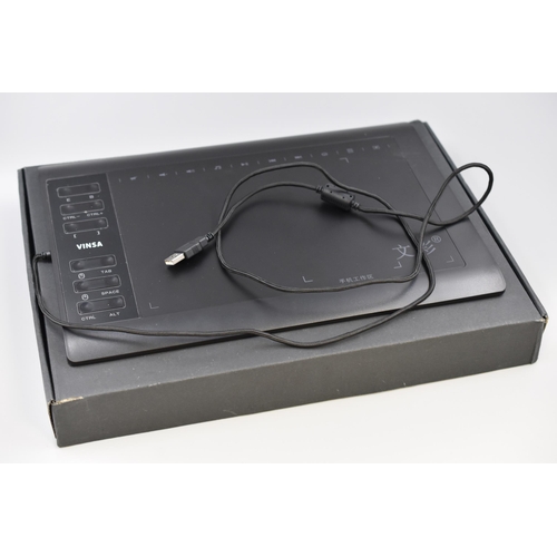 447 - Vinsa Graphics Tablet with USB Connection, in Box with Instructions