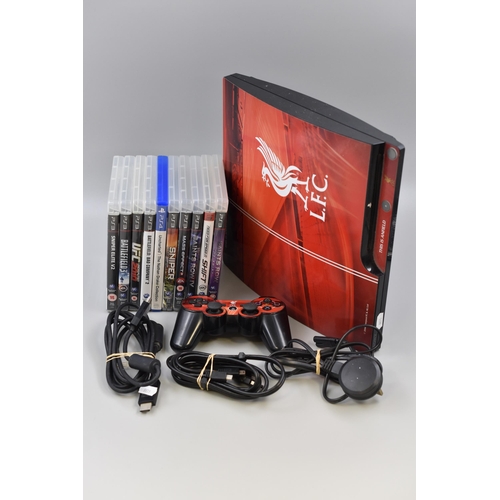 452 - Sony Playstation 3 (Liverpool FC) Games Console Complete with Controller, Leads, and 7 Games (Workin... 