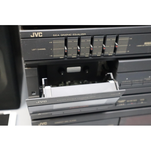 456 - A JVC Hi-Fi System (CA-E33LBK), Includes CD Player, Double Cassette Deck, S.E.A. Graphic Equaliser, ... 