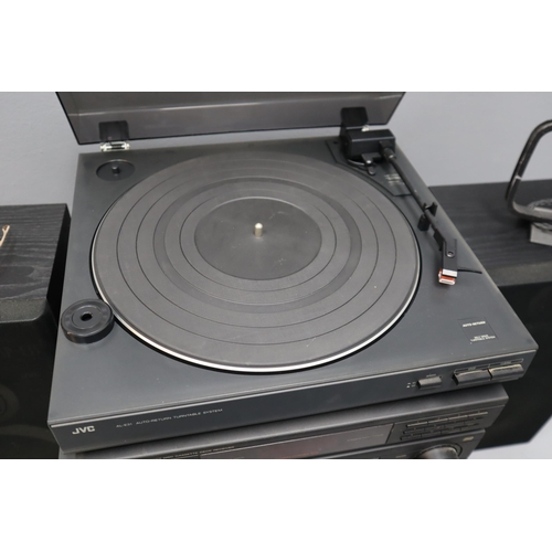 456 - A JVC Hi-Fi System (CA-E33LBK), Includes CD Player, Double Cassette Deck, S.E.A. Graphic Equaliser, ... 