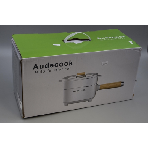 458 - An Audecook 2 Litre Multi-Function Electric Pot, In White. Powers on When Tested