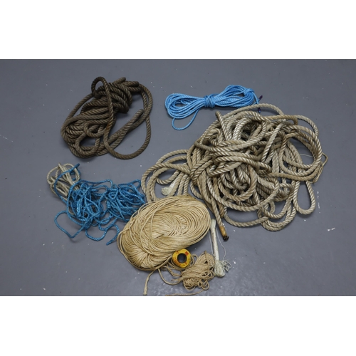 537 - Box of Ropes, Various Lengths and Thicknesses