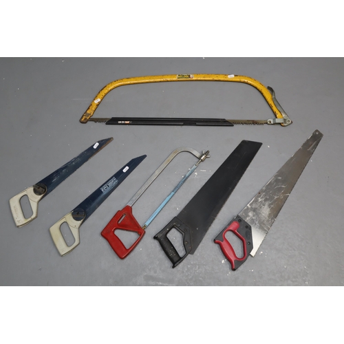 540 - Selection of Saws, includes Wood Saws, Bull Dog Saws and Hack Saw