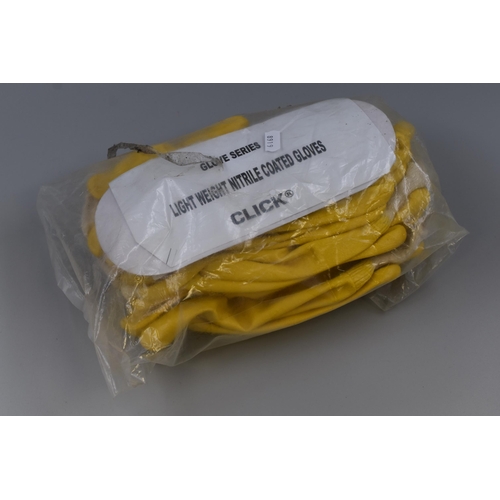 553 - Six Pairs of Size 10 Lightweight Nitrile Coated Gloves,