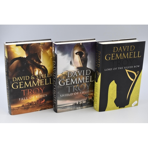 590 - Three 'Heroic Fantasy' Hardback Novel Books of 'The Troy Series' By Author David Gemmell to Include,... 