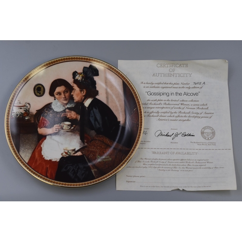 596 - Selection of 9 Norman Rockwell Collectors Plates complete with Certificate of Authenticity and Box