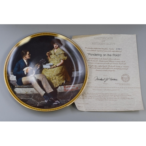 596 - Selection of 9 Norman Rockwell Collectors Plates complete with Certificate of Authenticity and Box