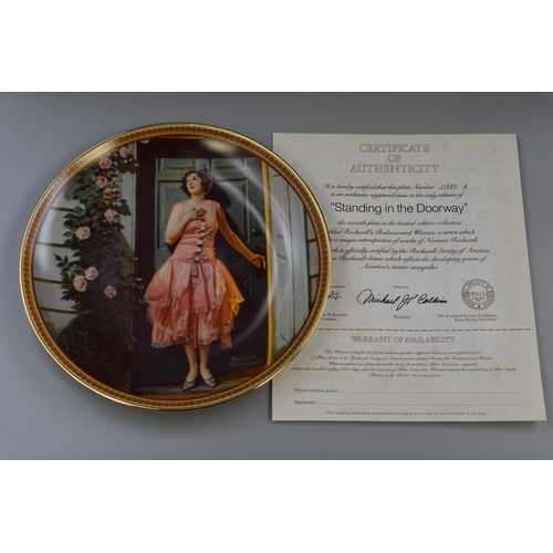 596 - Selection of 9 Norman Rockwell Collectors Plates complete with Certificate of Authenticity and Box