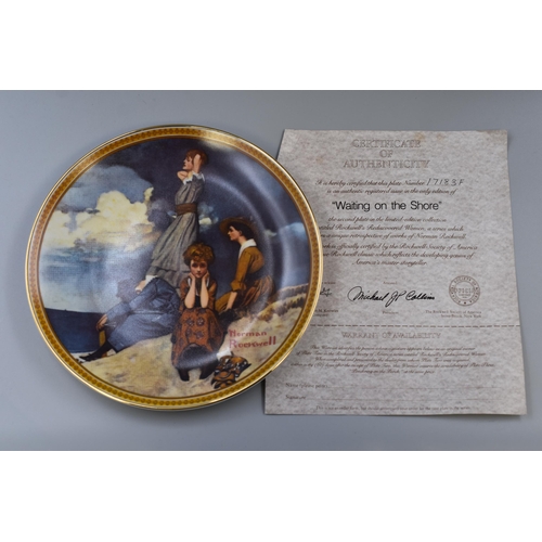 596 - Selection of 9 Norman Rockwell Collectors Plates complete with Certificate of Authenticity and Box