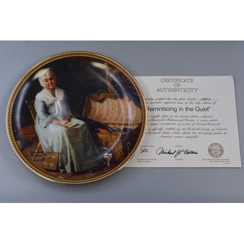 596 - Selection of 9 Norman Rockwell Collectors Plates complete with Certificate of Authenticity and Box