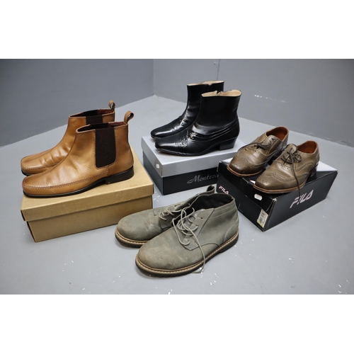 567 - Four Pairs of Gents Shoes (Three Size 9 & Black Boots Size 10)