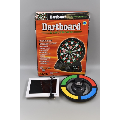 603 - Simon Swipe, Digital Calendar Day Clock and a Electronic Dartboard