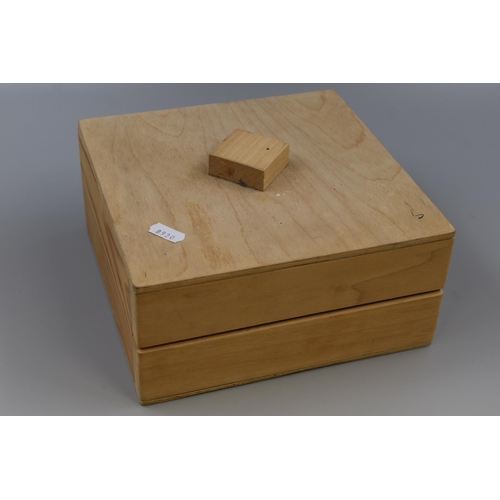 604 - A Handmade Wooden Jewellery Box, Approx 9