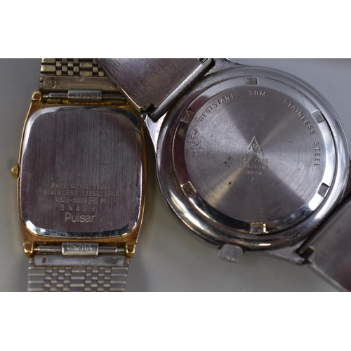 62 - Two Gents Quartz Watches To Include Accurist WR50, and Gold Tone Pulsar