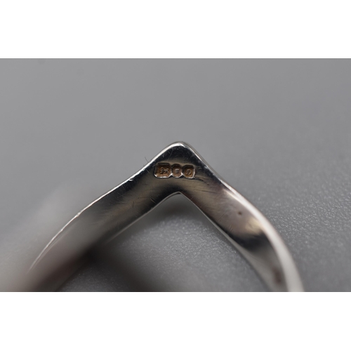17 - Vintage Hallmarked Silver Wishbone Ring, with Makers Mark A J Ltd (Size N-O). Complete with Presenta... 