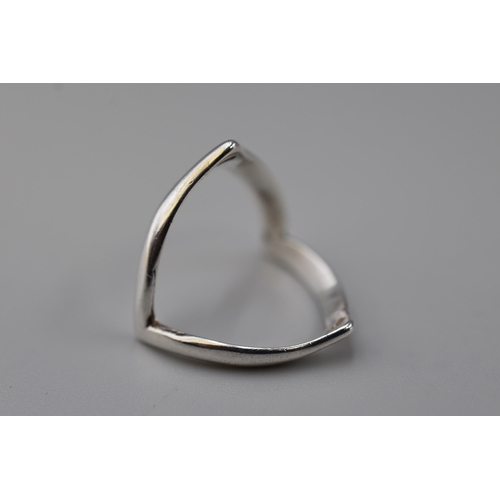 17 - Vintage Hallmarked Silver Wishbone Ring, with Makers Mark A J Ltd (Size N-O). Complete with Presenta... 
