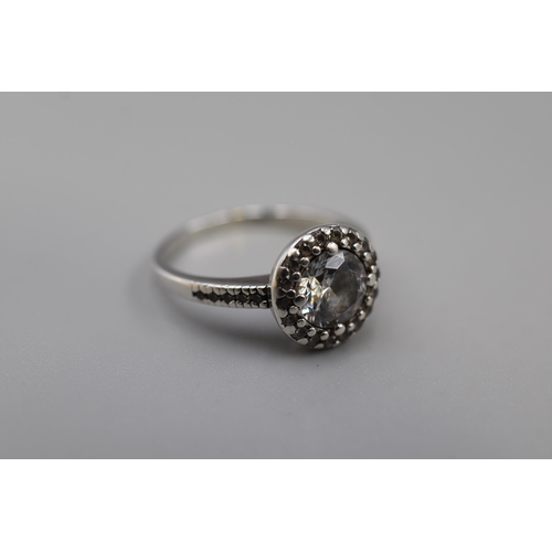 20 - Silver 925 Cluster Ring (Size N-O)
