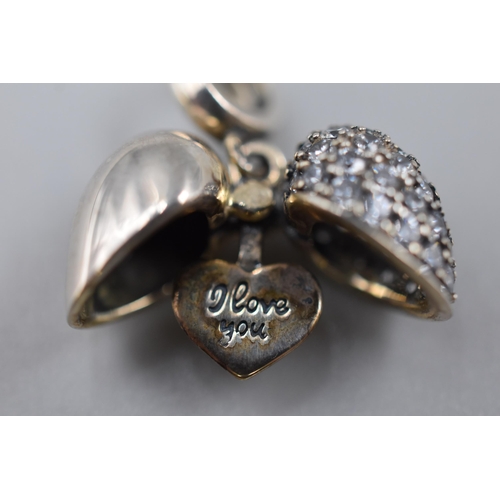 25 - Silver 925 Love Heart Charm/Pendant