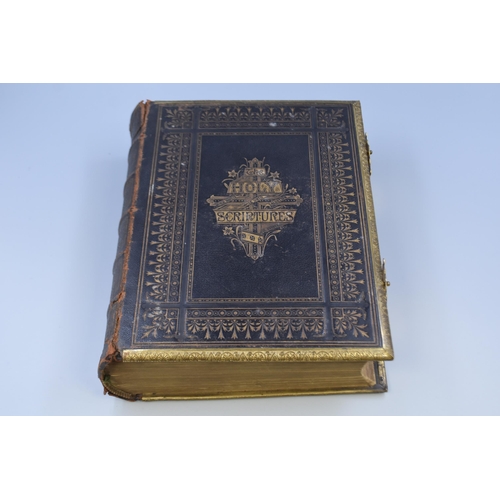 325 - A Large Leather and Brass Bound Holy Bible 'The Holy Bible, Containing The Old And New Testaments, A... 