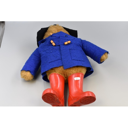 335 - Vintage Paddington bear by Mothercare circa 1970s, with red rubber wellies