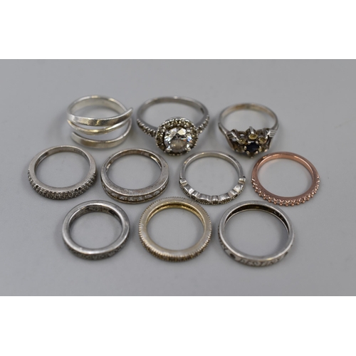 49 - Selection of Silver 925 Rings, (one unmarked)