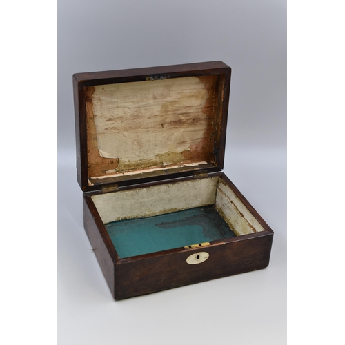 336 - Antique Hand Made Storage Box Decorated with a Inlaid Mother of Pearl Presentation to a Miss Medcalf... 