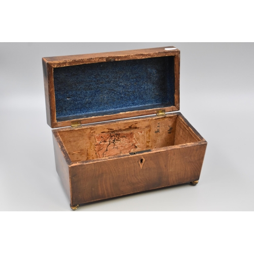 337 - Victorian Oak Sarcophagus Tea Caddy (a/f) (11” x 6” x 5.5”)