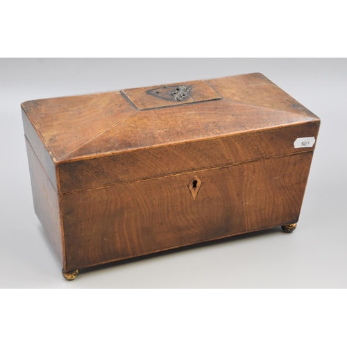 337 - Victorian Oak Sarcophagus Tea Caddy (a/f) (11” x 6” x 5.5”)