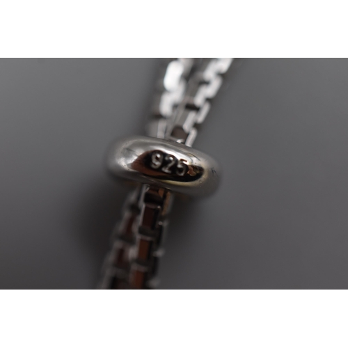 58 - Three Silver 925 Diamante Adjustable Bracelets