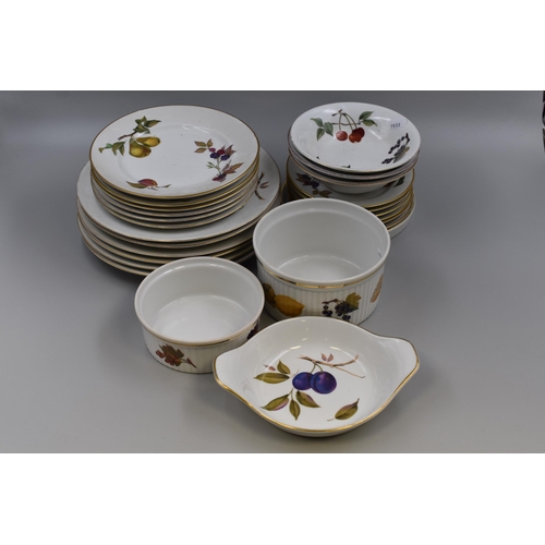 348 - Twenty Five pieces of Vintage Royal Worcester Evesham Pottery to include Plates, Bowls, Serving Bowl... 