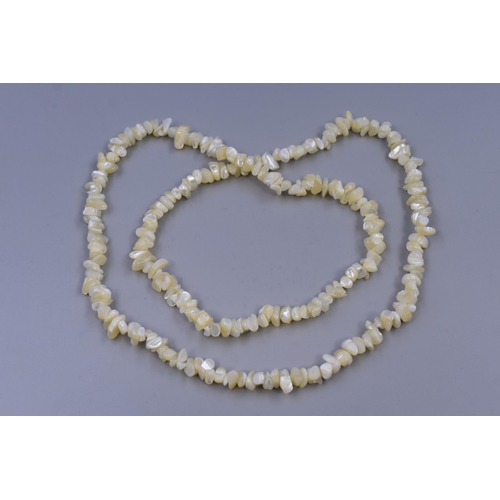 71 - Vintage Natural Mother of Pearl Chip Necklace