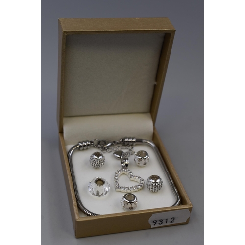 72 - Pandora Style Bracelet with Charms in Gift Box