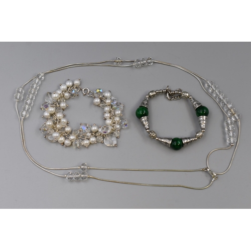 74 - Mixed Selection of Jewellery to include White Metal and Malachite Bracelet