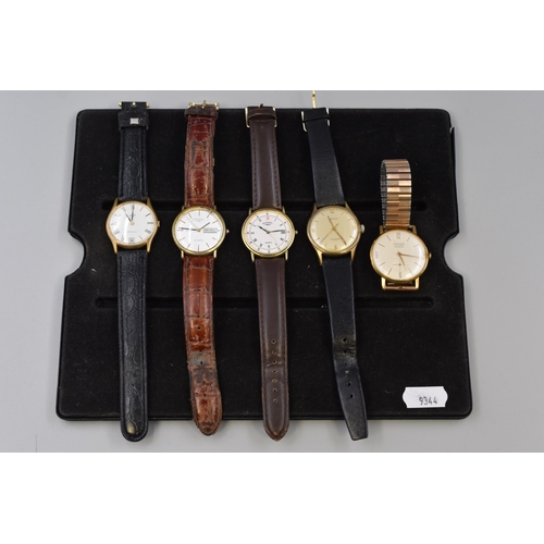 89 - Selection of 5 Gents Watches including Prinzip and Gander (Both working when Tested)