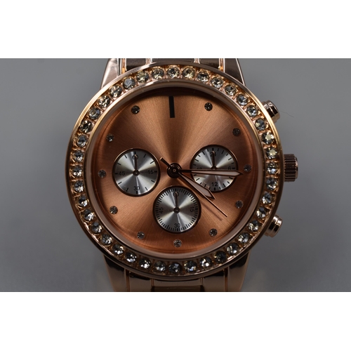 95 - Working Ladies Rose Gold Coloured Watch in Box