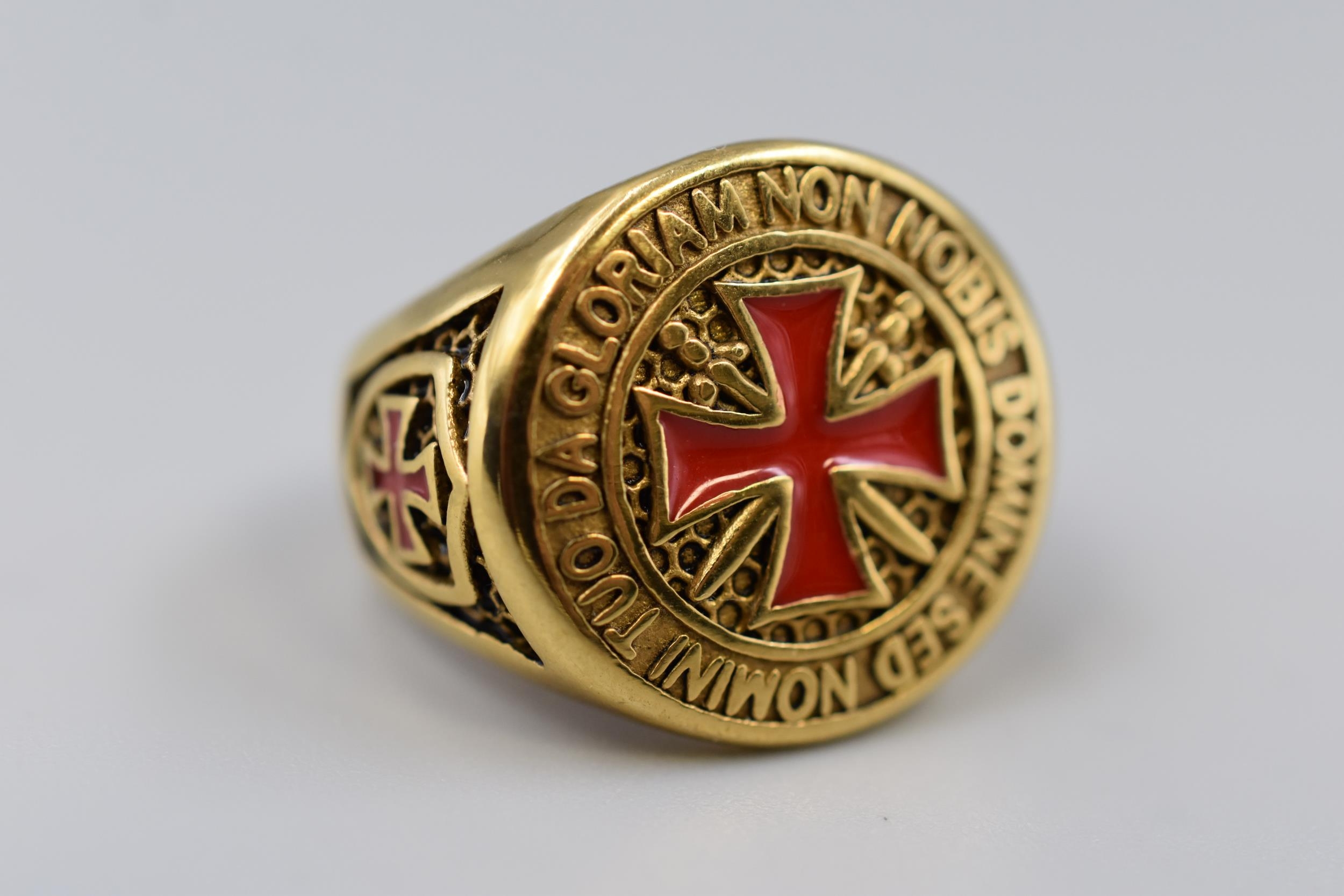 Knights Templar Ring Depicting the Words, Non nobis, Domine, non nobis ...