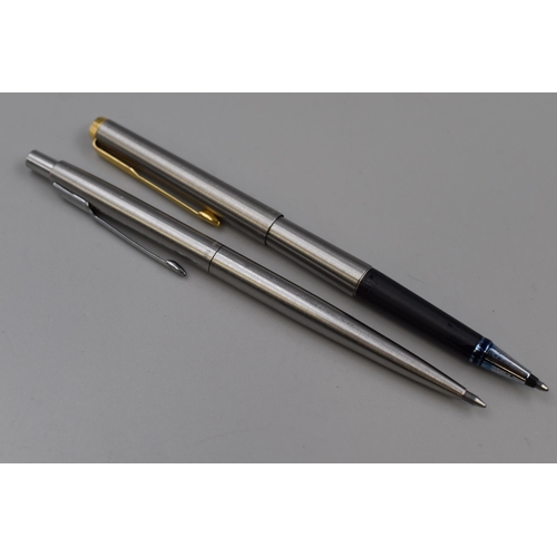 106 - Two Ball Point Parker Pens, One With Gold Tone Accents. In Box