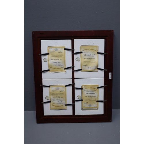 372 - Large Framed Picture entitled “The Magnificent Four”. Containing Four Plates with Certif... 