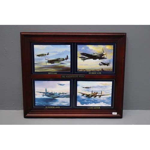 372 - Large Framed Picture entitled “The Magnificent Four”. Containing Four Plates with Certif... 