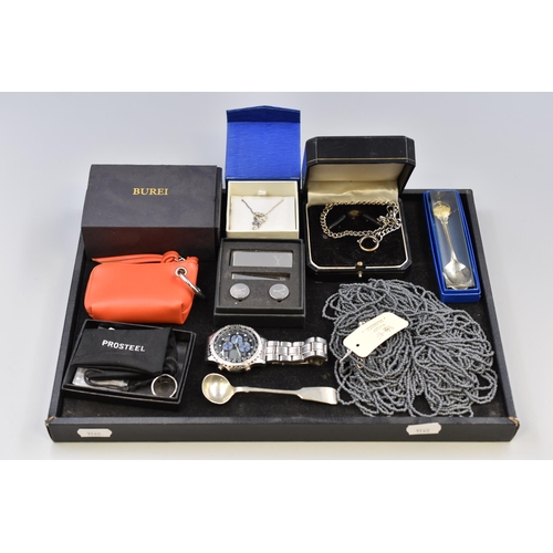 116 - Mixed Selection consisting of Accurist World Time Watch, Burei key Purse, Bocar Necklace and More