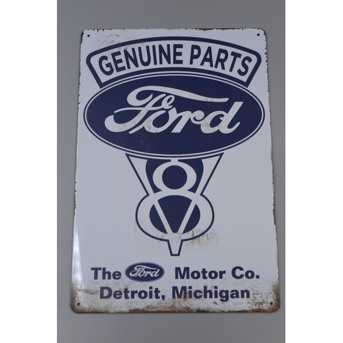 374 - Vintage Style Tin Plate Ford Genuine Parts Sign approx 12