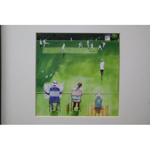 382 - Two 15.5” x 15.5” Modern Sporting Prints, include Rugby Theme and Cricket Theme. Framed ... 