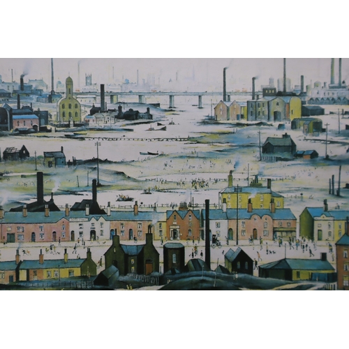 383 - Small Vintage LS Lowry Framed Print, unsigned (13” x 11”)