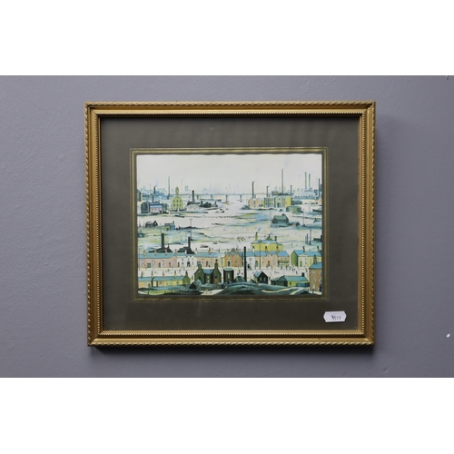 383 - Small Vintage LS Lowry Framed Print, unsigned (13” x 11”)