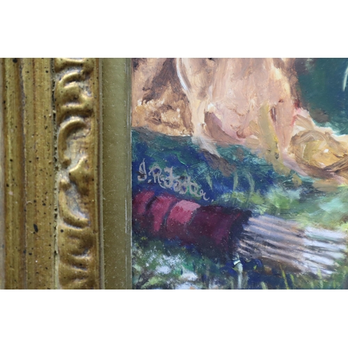 384 - An Original Classical Style Painting In Gilt Frame Titled 'Diana Bathing', Signed J R Foster. Approx... 