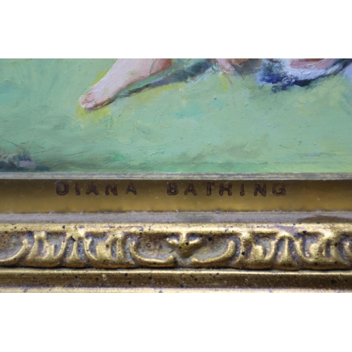 384 - An Original Classical Style Painting In Gilt Frame Titled 'Diana Bathing', Signed J R Foster. Approx... 