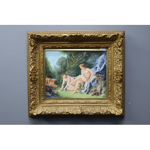 384 - An Original Classical Style Painting In Gilt Frame Titled 'Diana Bathing', Signed J R Foster. Approx... 